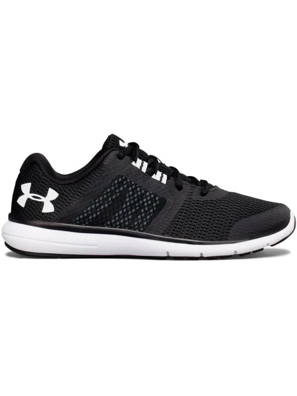 Under Armour Fuse FST Running Shoes black mesh upper and white sole size 8.5